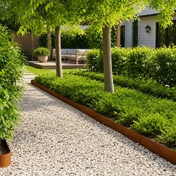 Reliable Lawn Edging: Steel Borders 20 pcs 100x15cm Brown