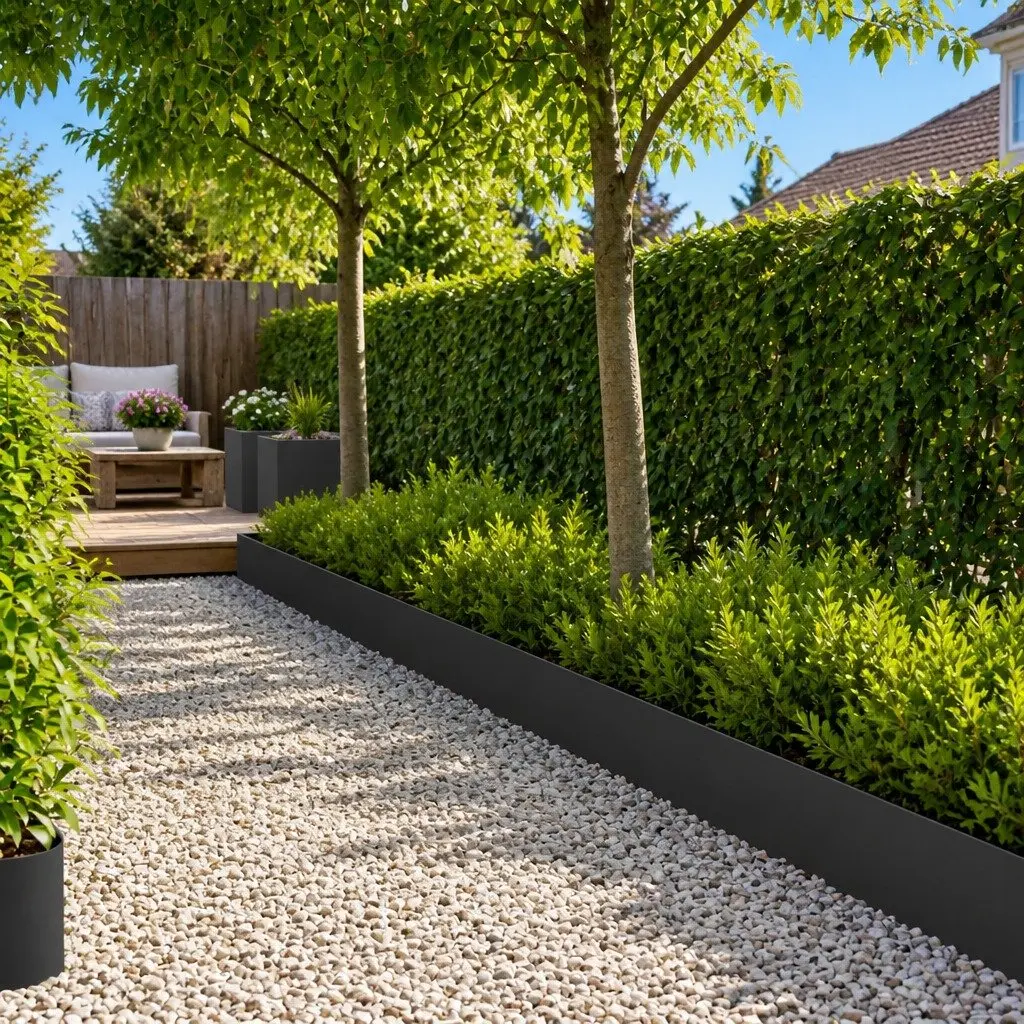 Steel Garden Lawn Edging 100x18cm Flexible Black Modern 20 Pieces