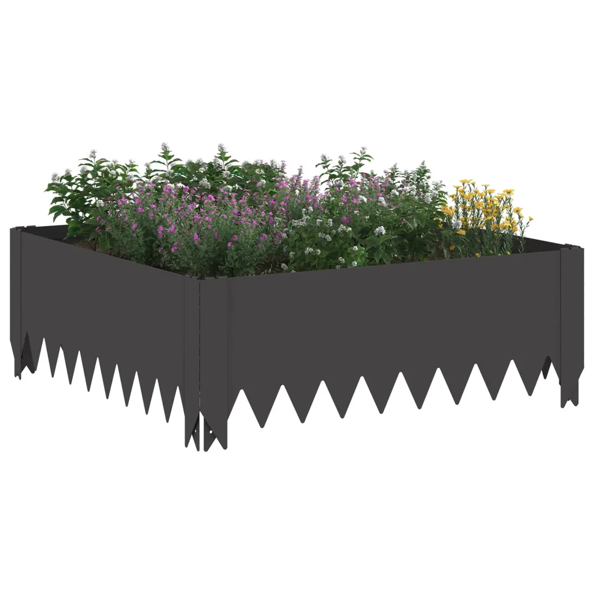 Steel Lawn Edging Border 60x60x20cm Landscape Pathway Black