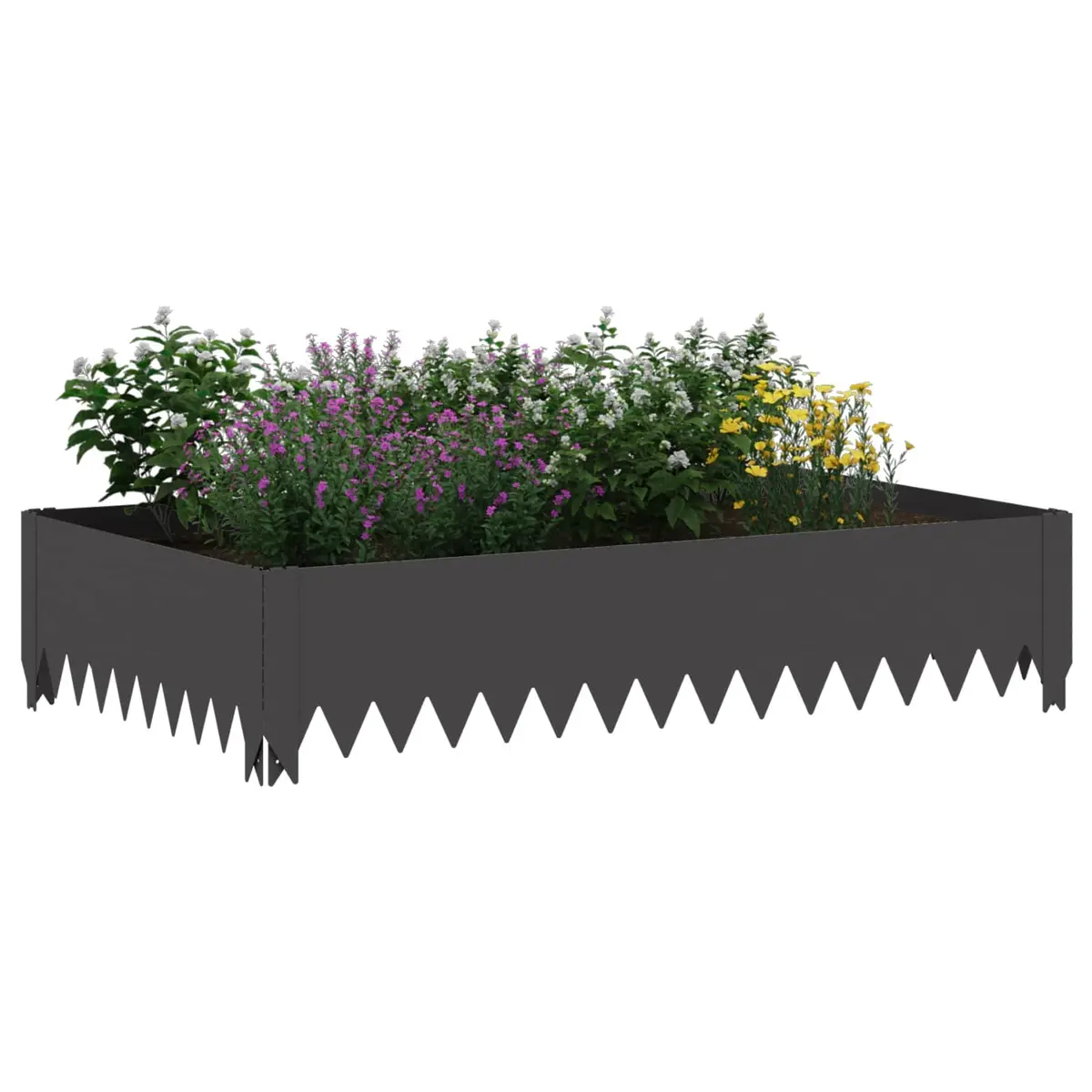 Steel Garden Edging Border Landscape Pathway Bed Divider 100x60x20cm Black