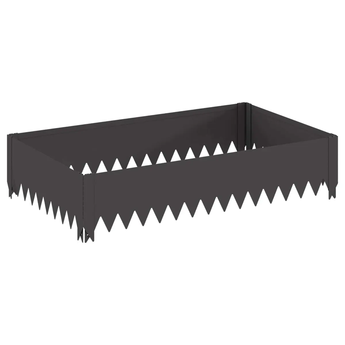 Garden Lawn Edging Border Steel Black 100x60x20cm 4 Pieces Landscape Pathway