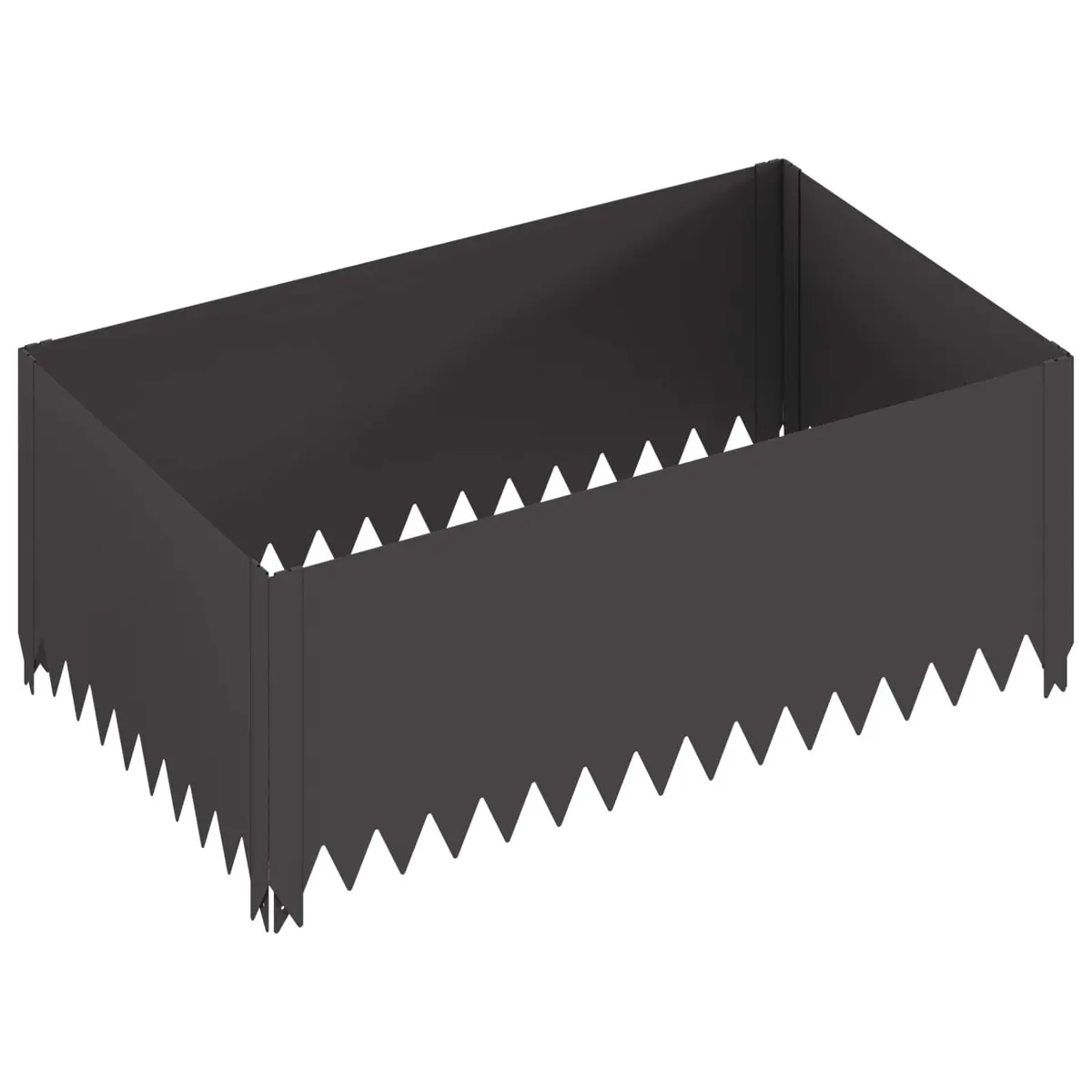 Steel Garden Edging Border for Landscape Bed Pathway Divider 100x60x35cm in Black