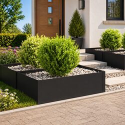 Reliable Black Steel Garden Edging - 4-Piece Set
