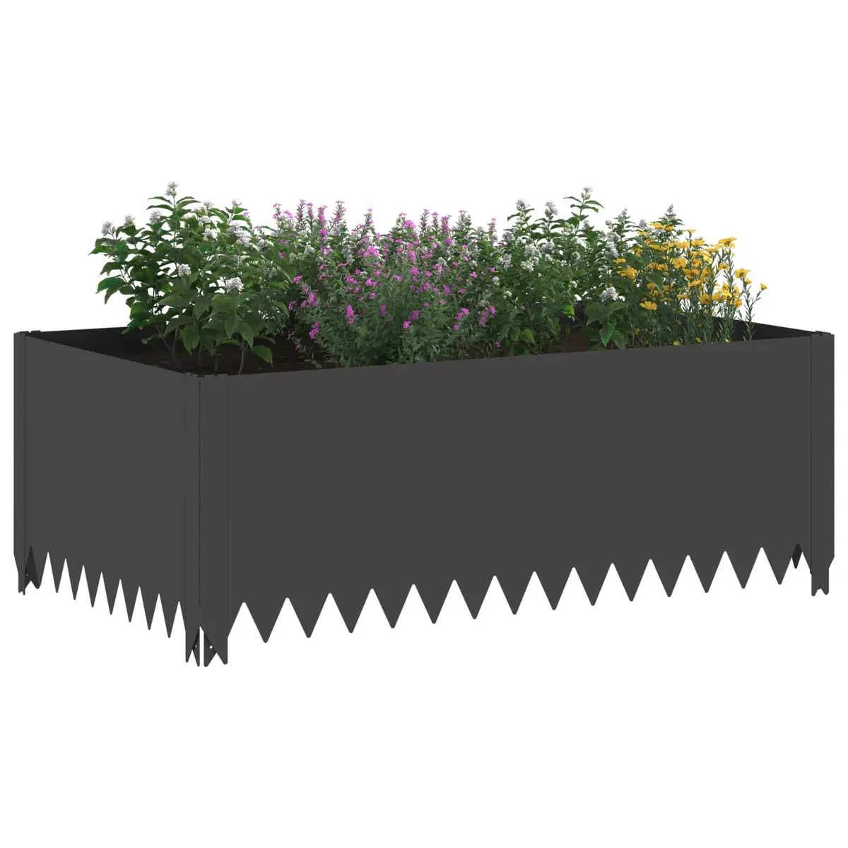 Steel Garden Edging Border 4 Pieces Black Landscape Path Bed Barrier