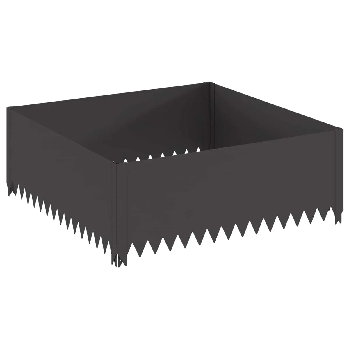 Garden Edging Steel Border Landscape Pathway Bed Divider 100x100x35cm Black