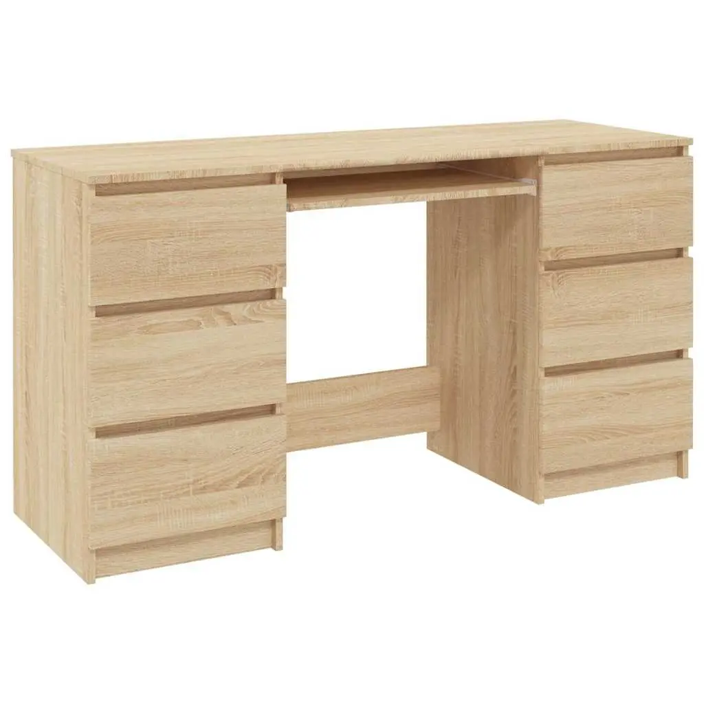 Writing Desk Study Table 140 x 50 x 77 cm Brown Engineered Wood
