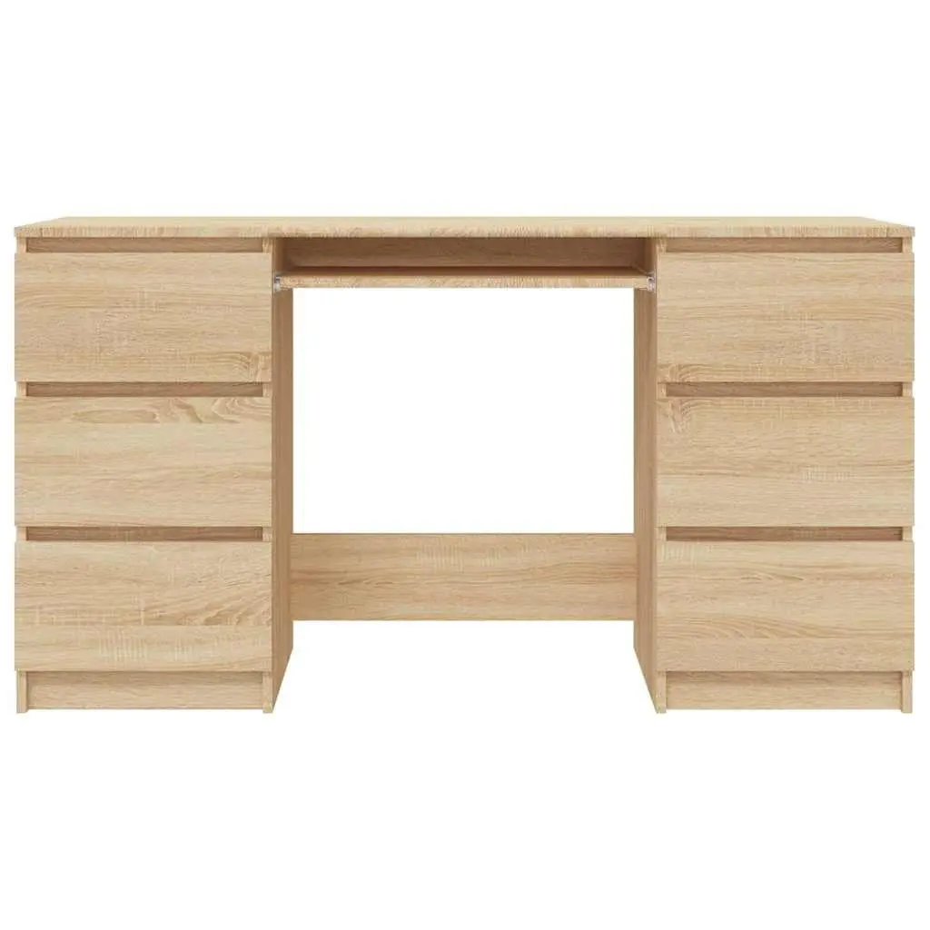 Writing Desk Study Table 140 x 50 x 77 cm Brown Engineered Wood