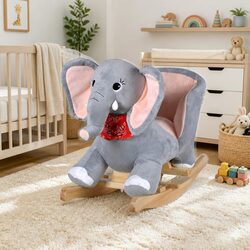 Rocking Animal Elephant Baby Toy Bouncer Rocker Toddler Plush Soft Grey