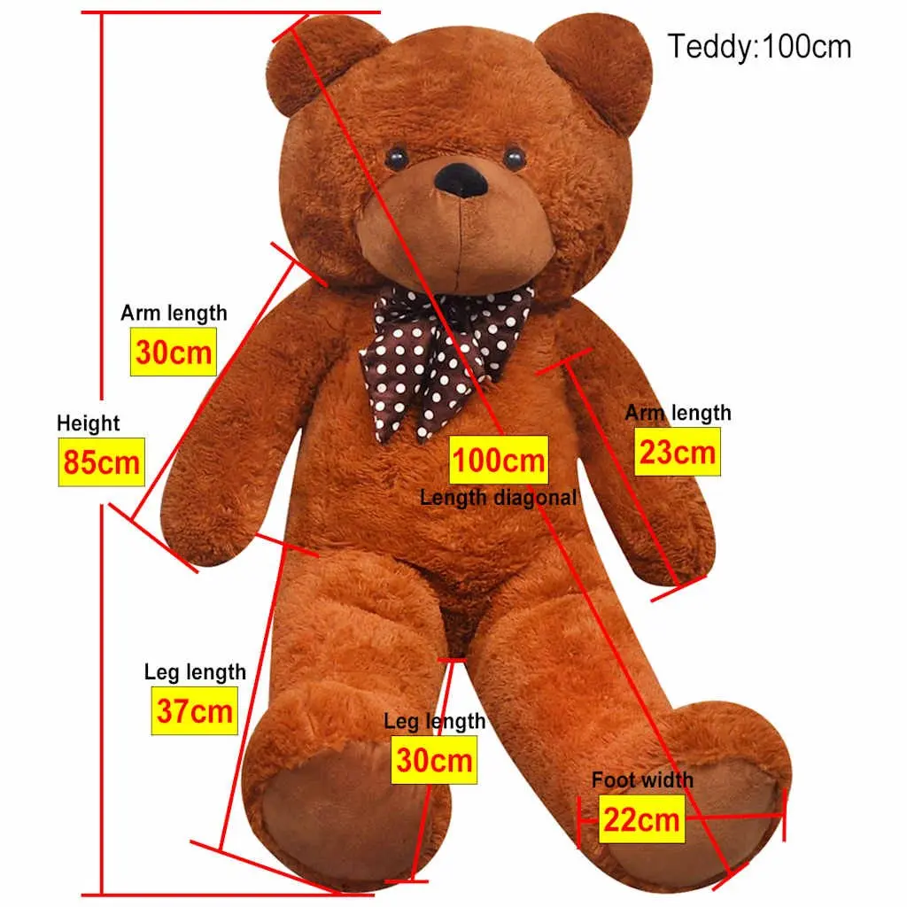 Stuffed Animal Plush Teddy Bear 85cm Brown Cuddle Gift