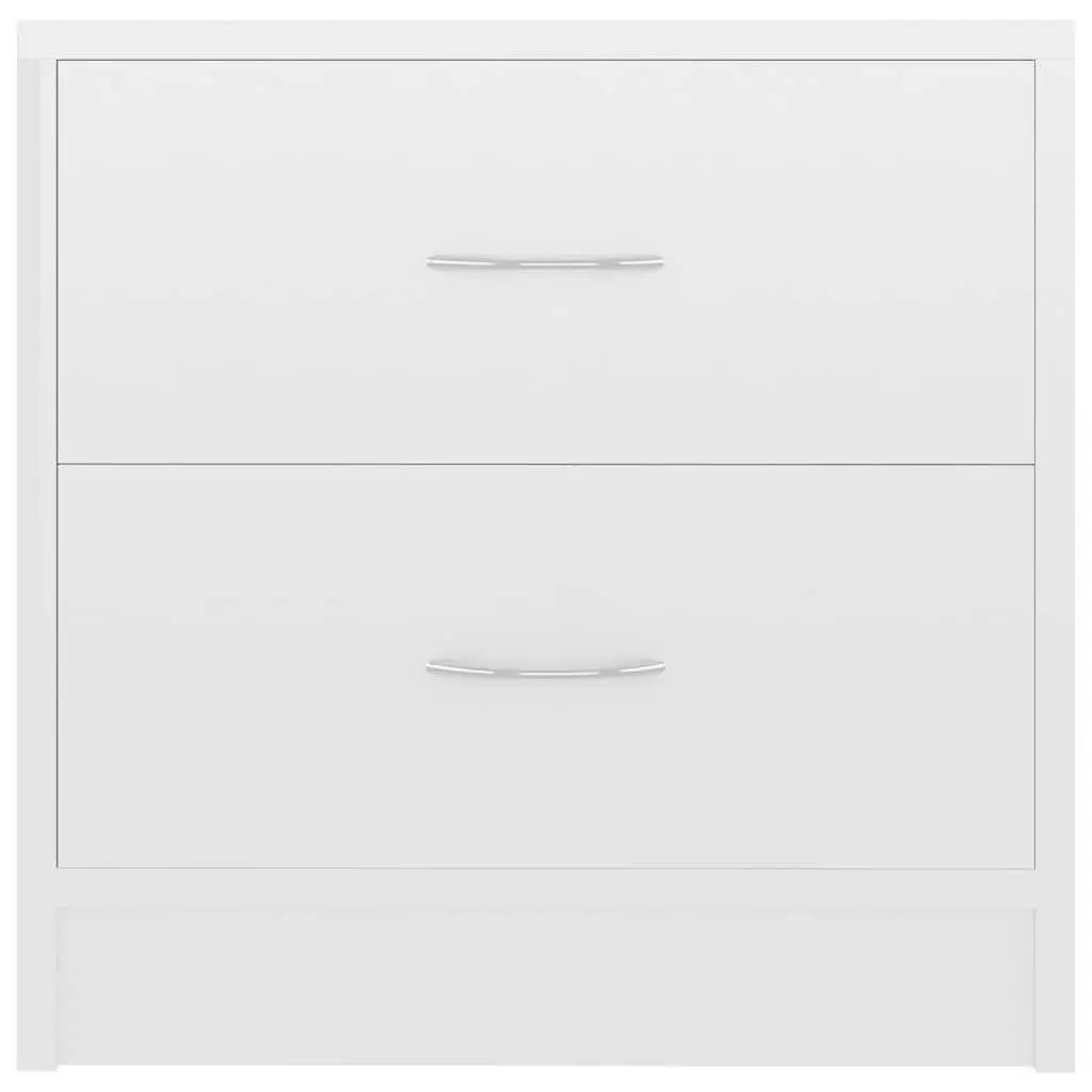 Bedside Cabinet Nightstand Storage Chest 2 Drawer High Gloss White 40cm