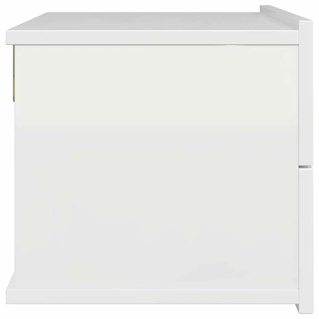Bedside Cabinets Nightstand Storage Drawers 40x30x30 cm High Gloss White 2 Piece