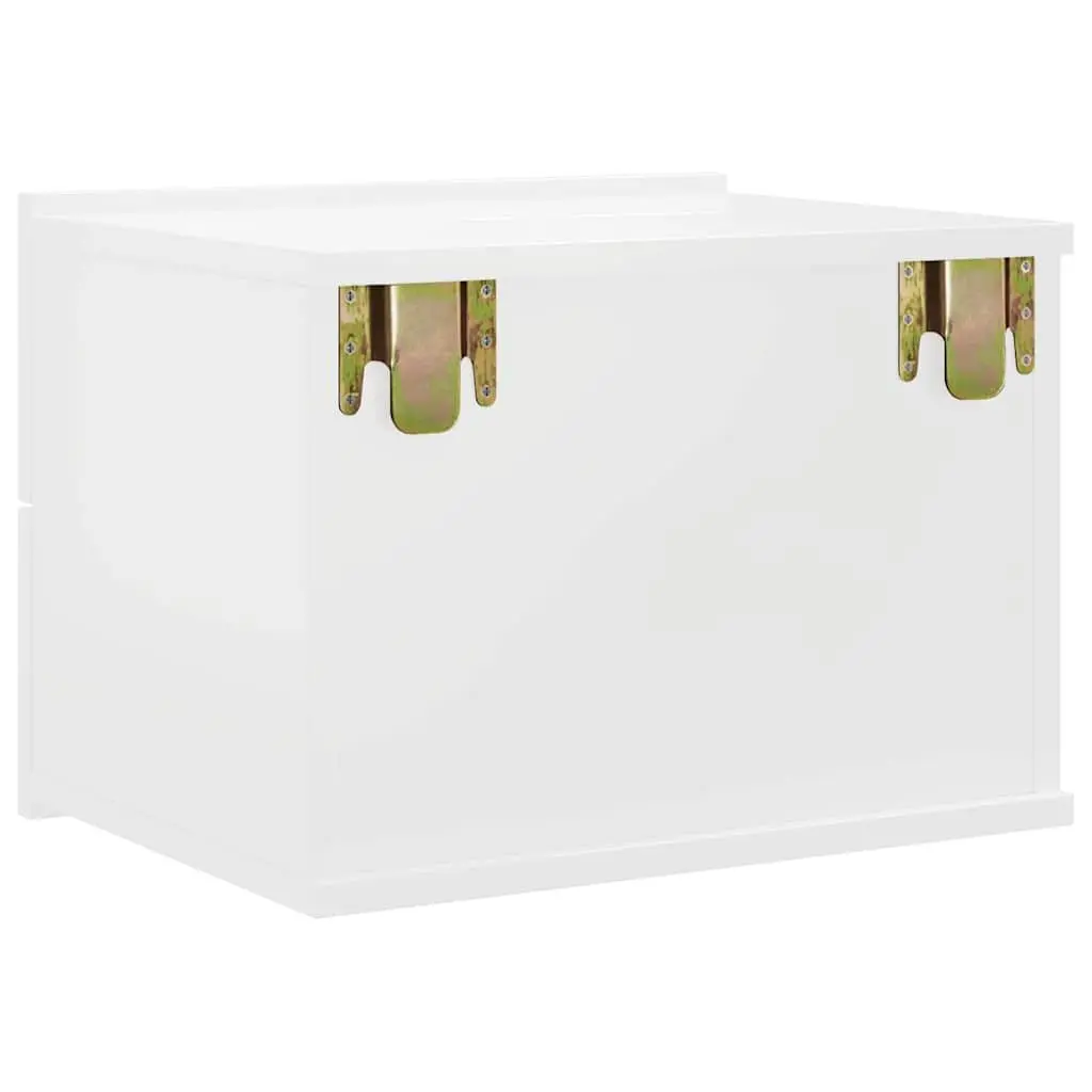 Bedside Cabinets Nightstand Storage Drawers 40x30x30 cm High Gloss White 2 Piece