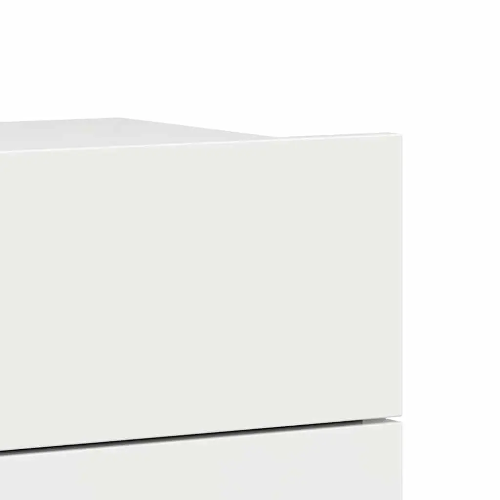 Bedside Cabinets Nightstand Storage Drawers 40x30x30 cm High Gloss White 2 Piece