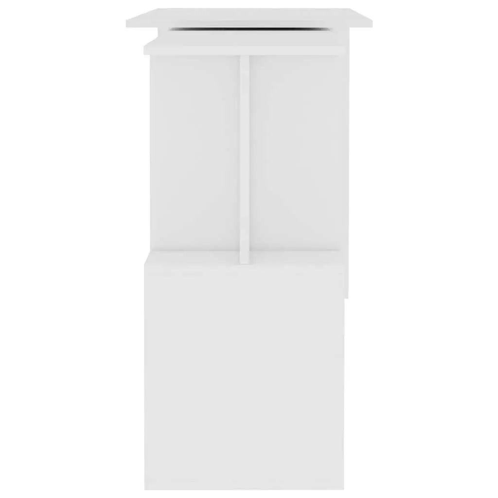Corner Desk White Rotating Workstation Engineered Wood 200 x 50 x 76 cm
