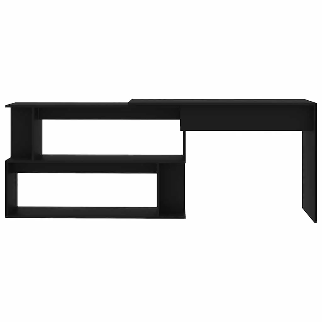 Black Corner Desk with Ample Storage Options