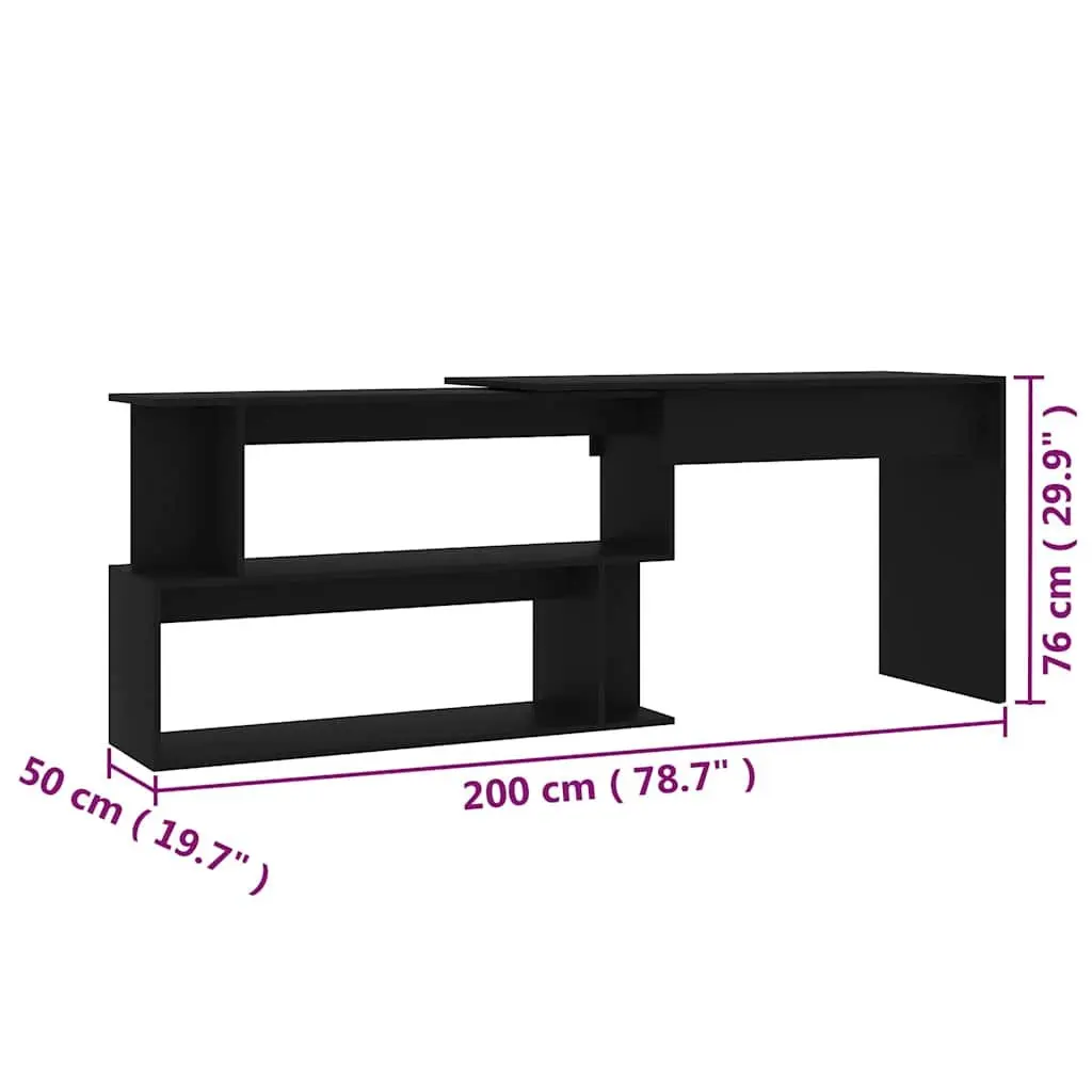 Black Corner Desk with Ample Storage Options