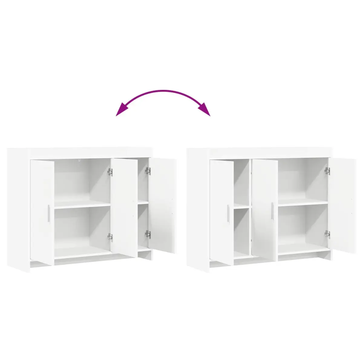 Sideboard White 98.5 x 33 x 80 cm Storage Cabinet Dining Room Hallway Furniture