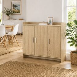 Quality Brown Engineered Wood Sideboard Cabinet
