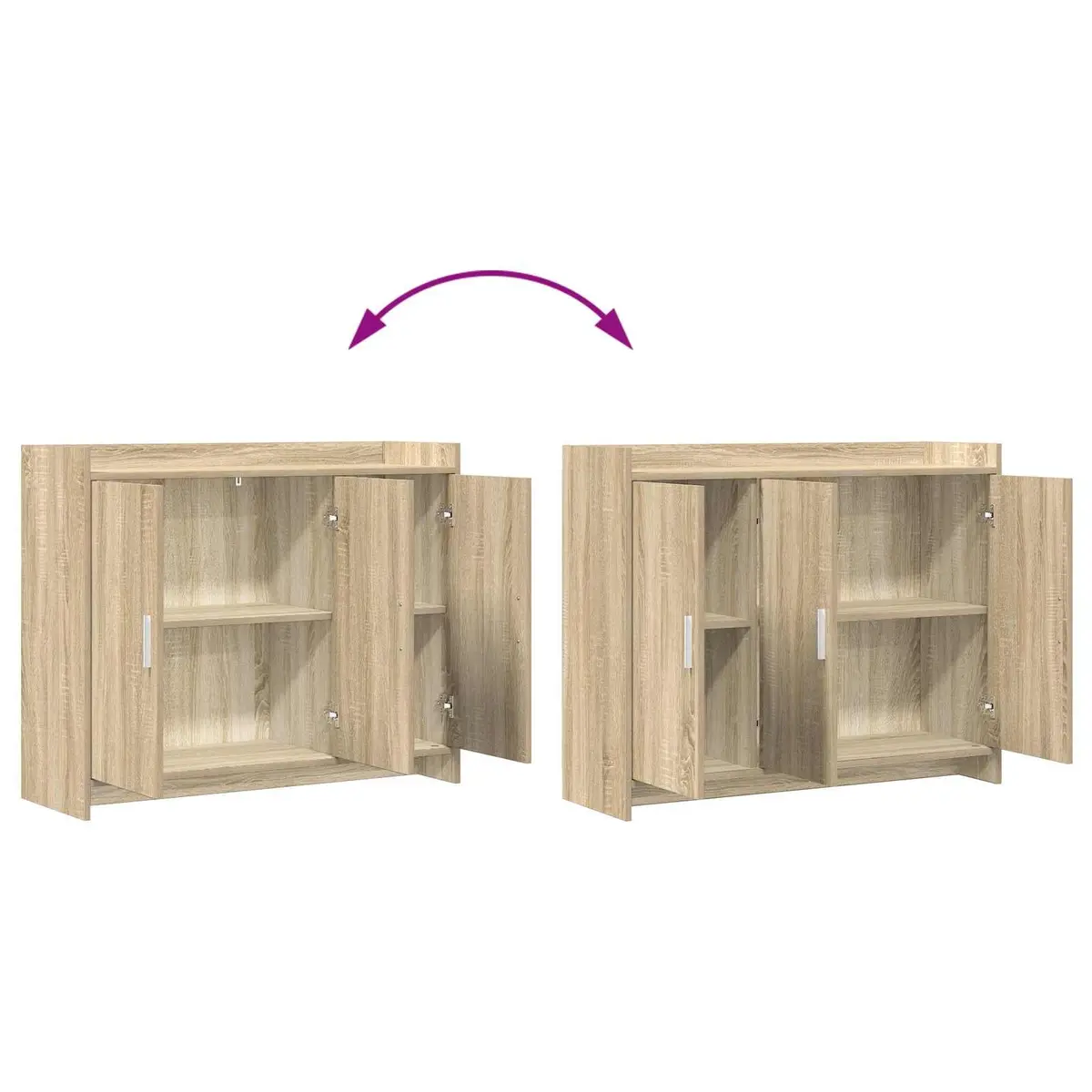 Brown Engineered Wood Sideboard Cabinet