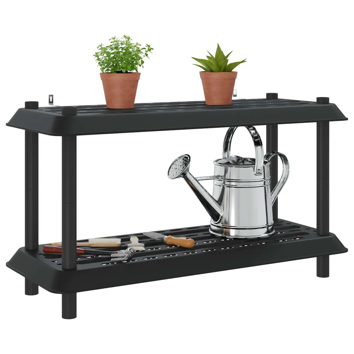 2-Tier Shelving Unit in Anthracite Color