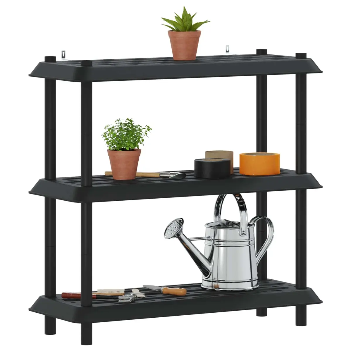 3-Tier Shelving Unit Storage Organiser Indoor Outdoor Anthracite 100x40x96cm