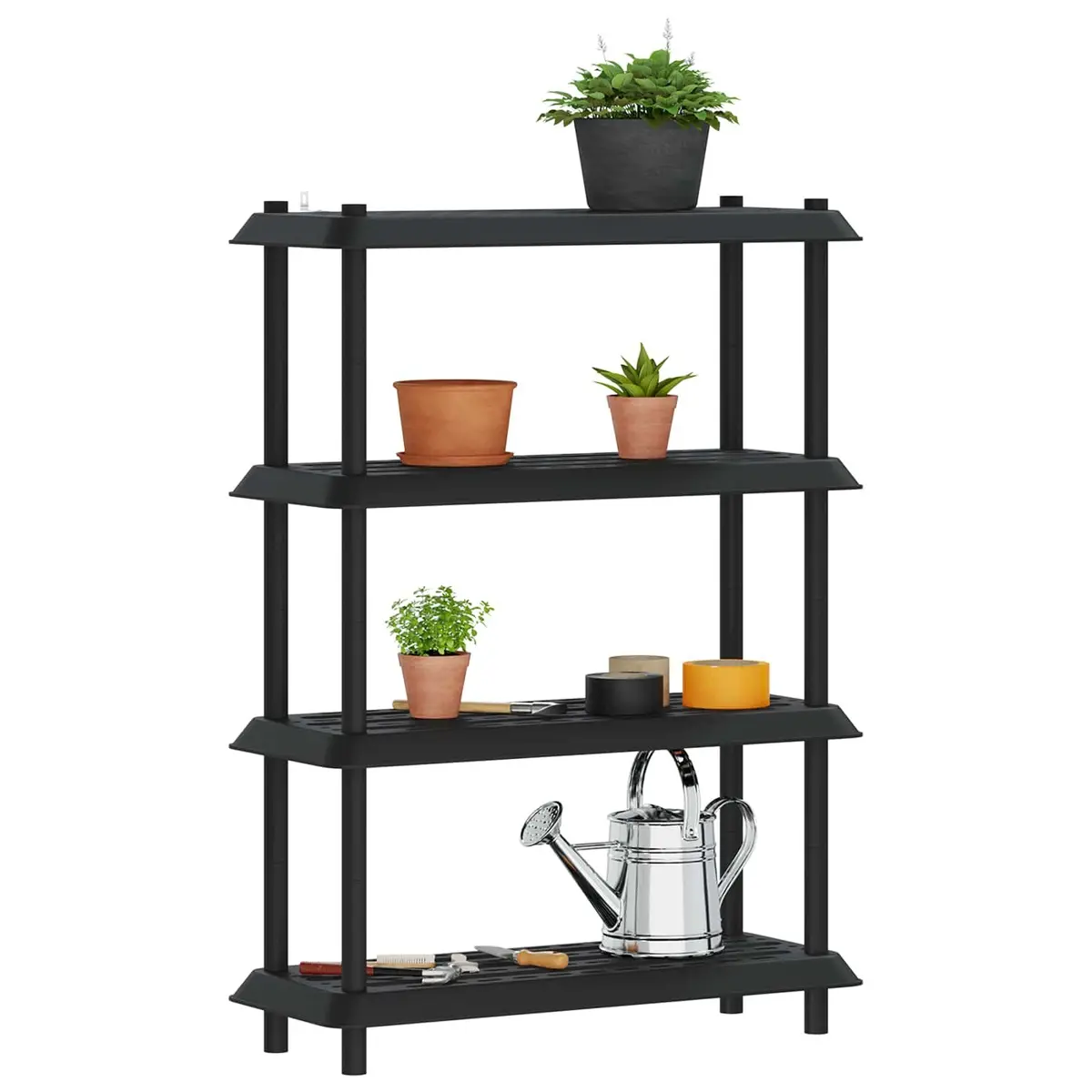 4-Tier Shelving Unit 100 x 40 x 136.5 cm Storage Rack Indoor Outdoor Display