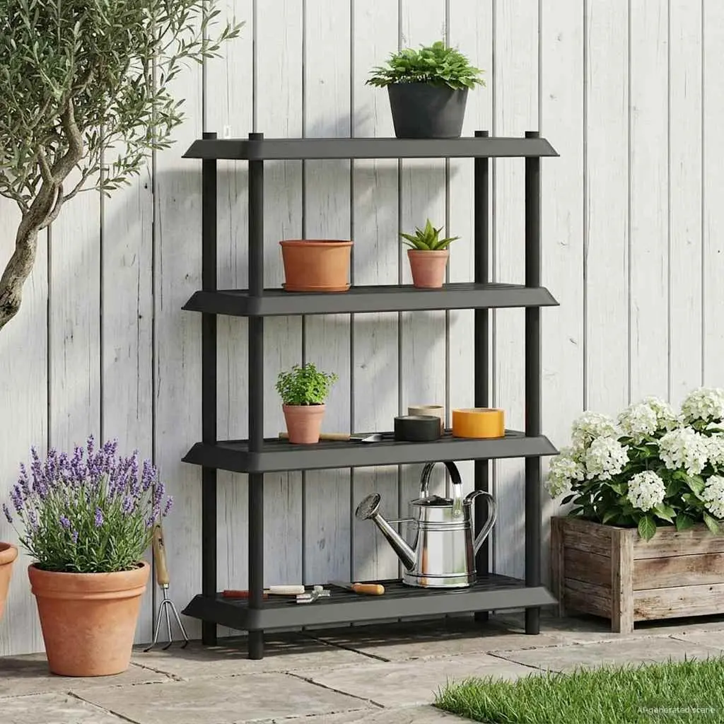 4-Tier Shelving Unit 100 x 40 x 136.5 cm Storage Rack Indoor Outdoor Display