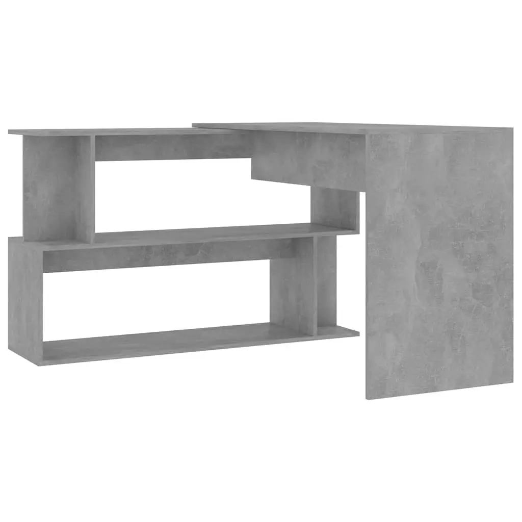 Corner Desk Rotatable Office Workstation 200L x 50W x 76H cm Grey Engineered Wood