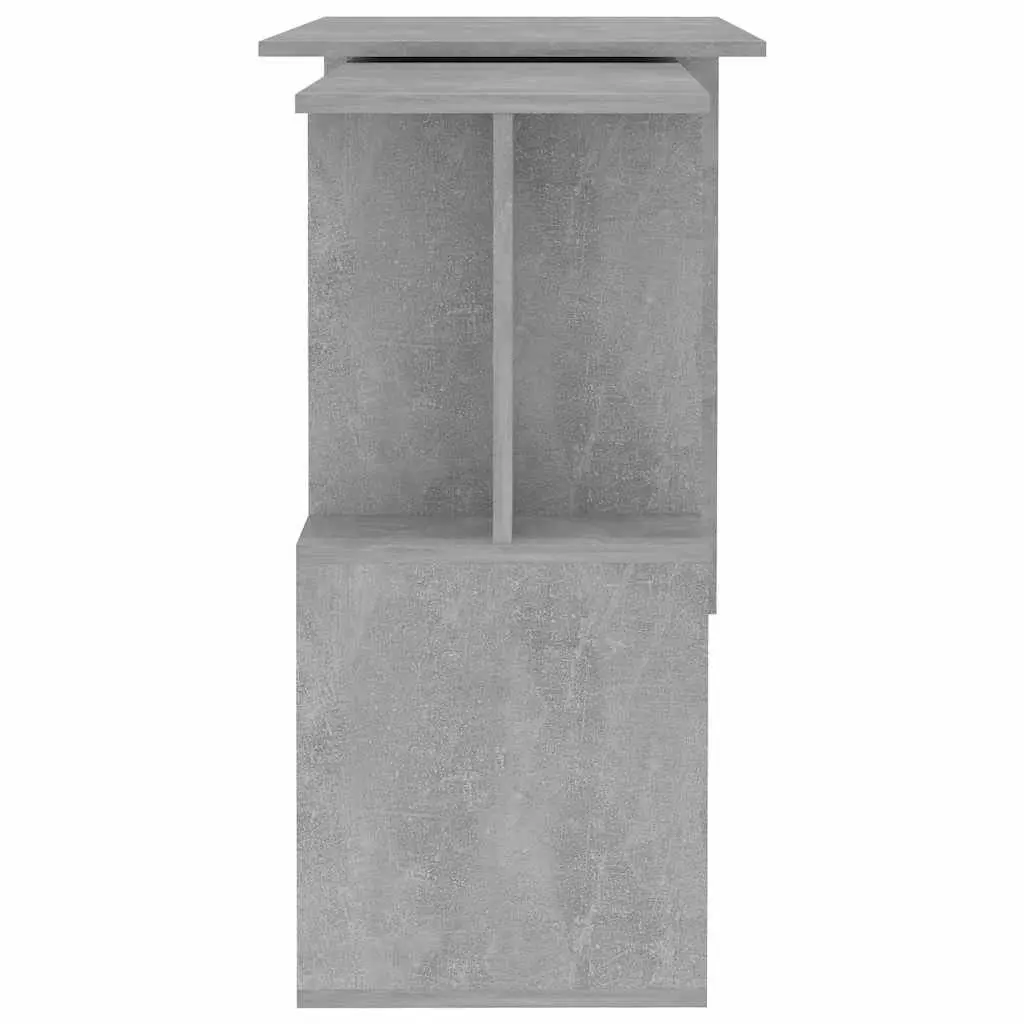 Corner Desk Rotatable Office Workstation 200L x 50W x 76H cm Grey Engineered Wood