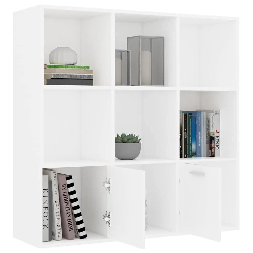 Book Cabinet White 98x30x98 cm Open Shelving Unit Storage Organizer Cubes