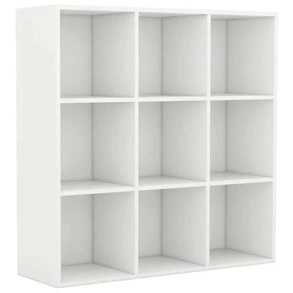 White 9-Compartment Book Cabinet for Smart Storage