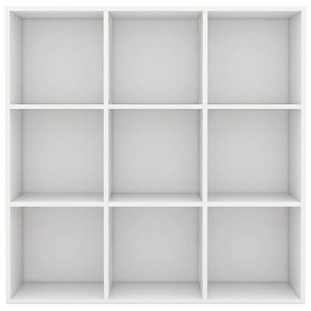 White 9-Compartment Book Cabinet for Smart Storage