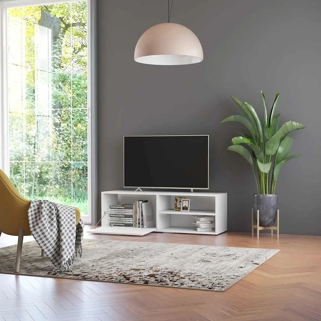 TV Cabinet Media Storage Unit Engineered Wood White 120 x 34 x 37 cm