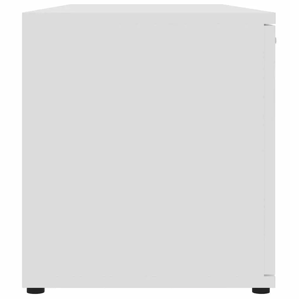 TV Cabinet Storage Unit White 120x34x37 cm with 2 Doors and 2 Open Compartments