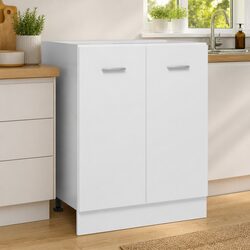 Reliable White Kitchen Bottom Cabinet with Storage 60x46x81.5cm