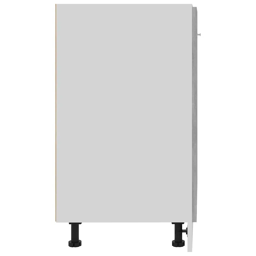 Bottom Kitchen Cabinet Storage Cupboard Grey Engineered Wood Two Doors Shelves