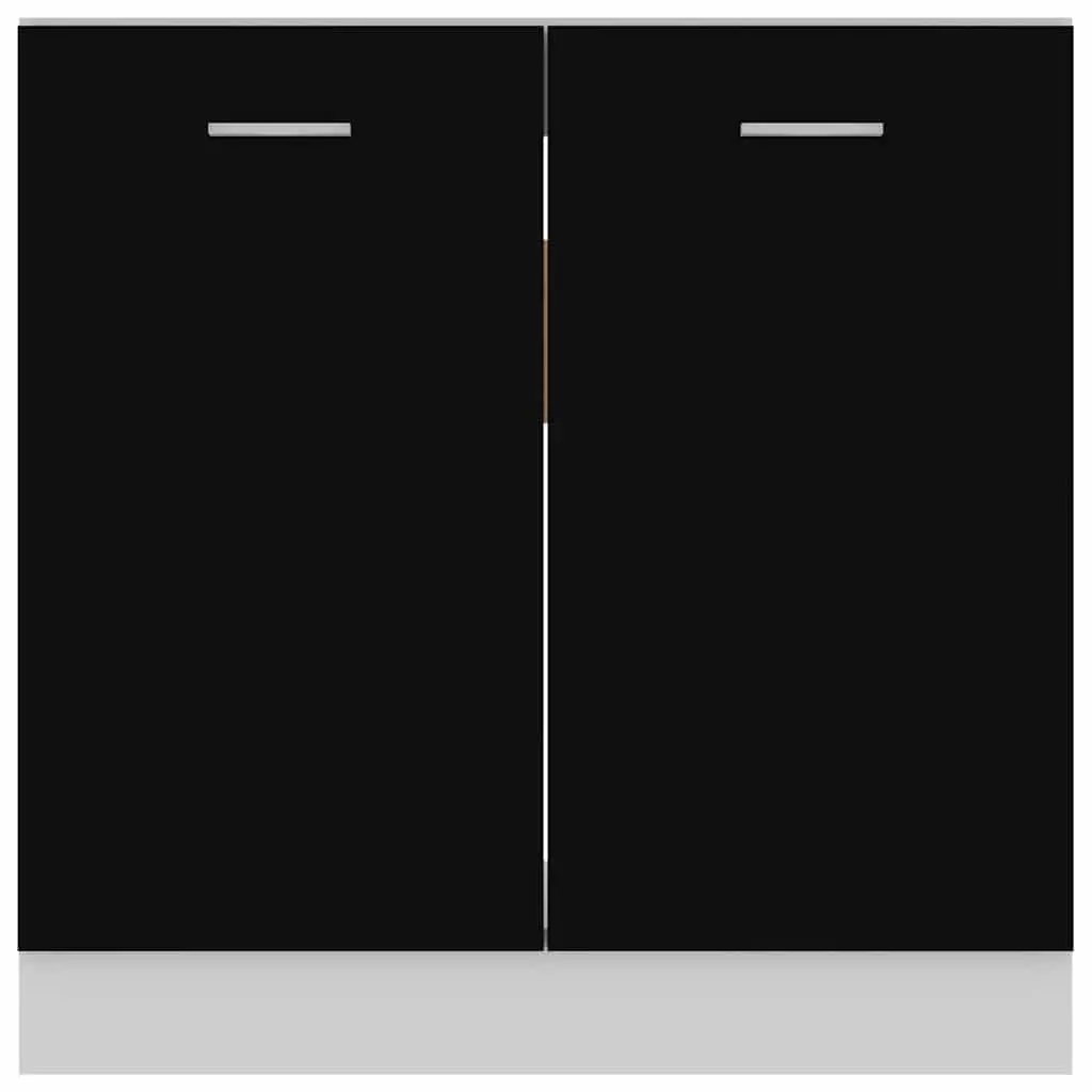 Black Kitchen Cabinet Under Sink for Storage 80x46x81.5cm