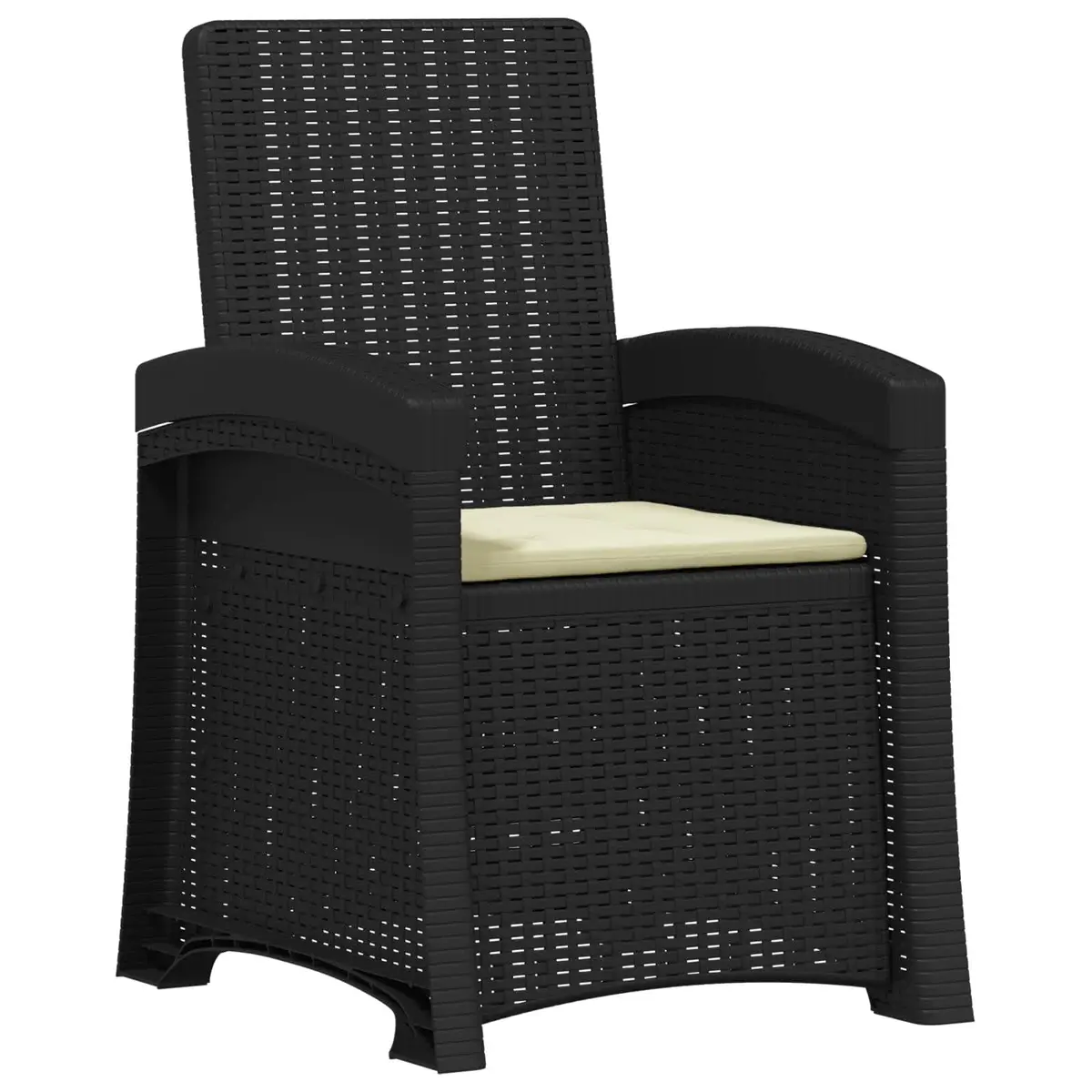 Reclining Outdoor Chair Anthracite Cream Garden Patio Seating Adjustable