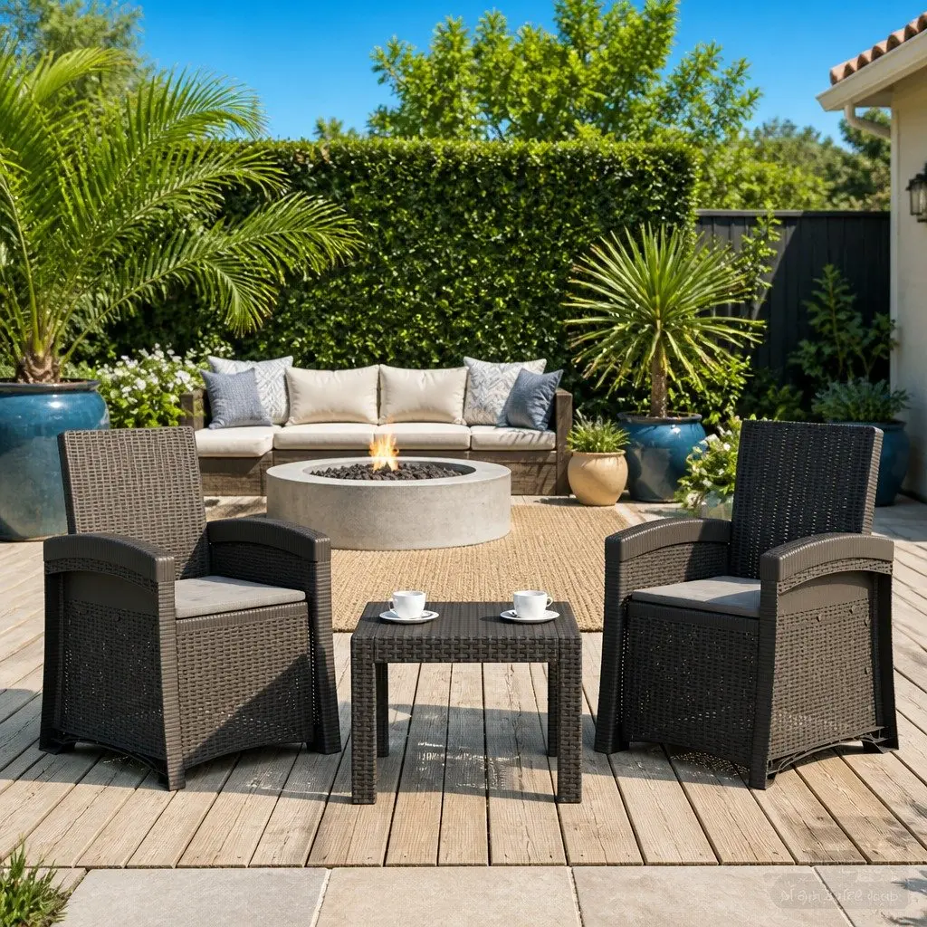 Reclining Garden Chair 2 Pcs Anthracite Outdoor Patio Seating Adjustable