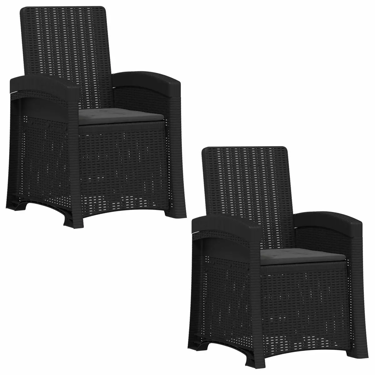 Reclining Garden Chair 2 Pcs Anthracite Outdoor Patio Seating Adjustable