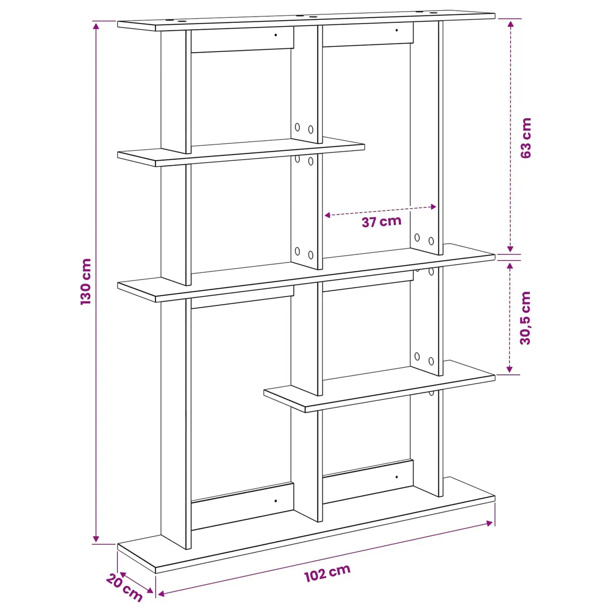 Brown Wall Shelf Unit for Easy Organization