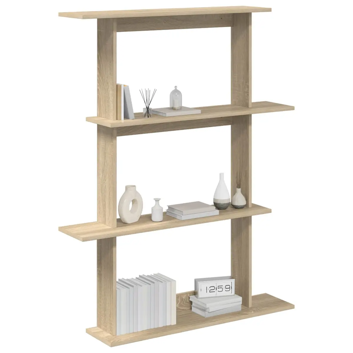 Wall Shelf Unit Storage Organizer 100x20x126cm Brown Engineered Wood