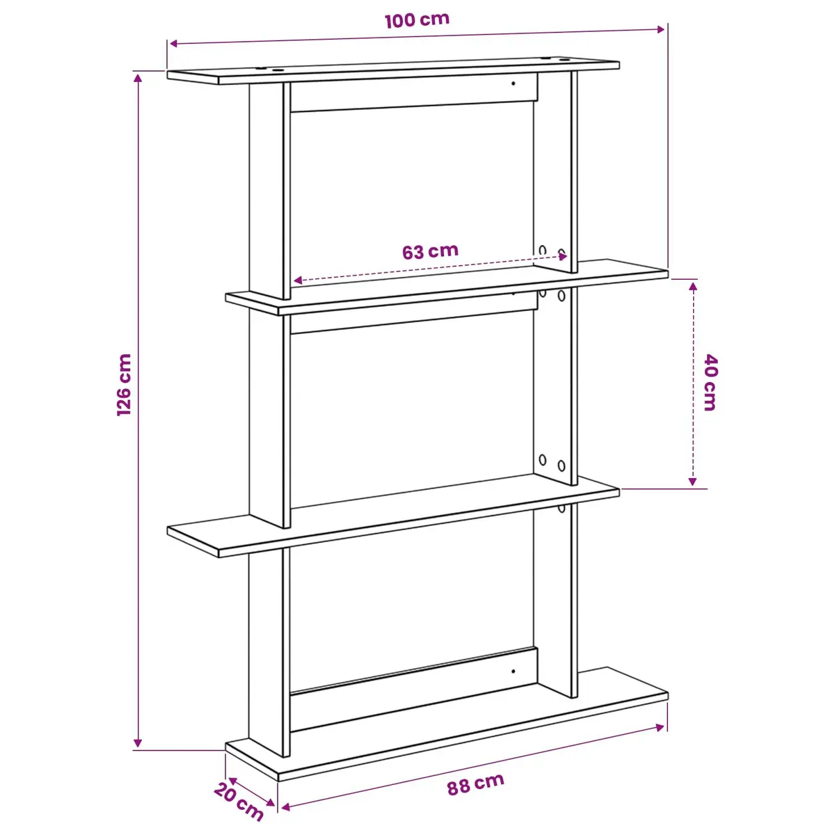 Wall Shelf Unit Storage Organizer 100x20x126cm Brown Engineered Wood