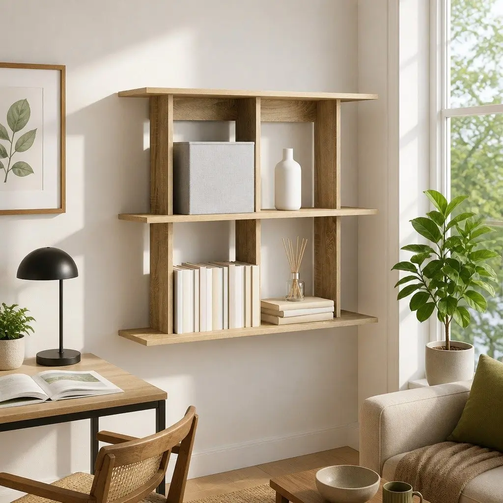 Brown Sonoma Oak Wall Shelf