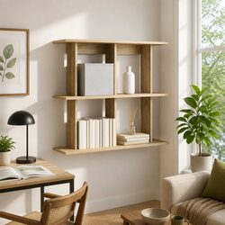 Reliable and Functional Brown Sonoma Oak Wall Shelf
