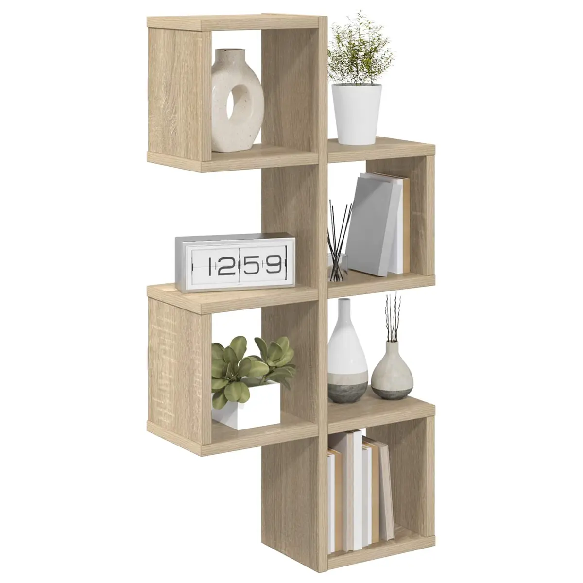 Wall Shelf Wall-Mounted Storage Display Unit 76cm Brown Sonoma Oak