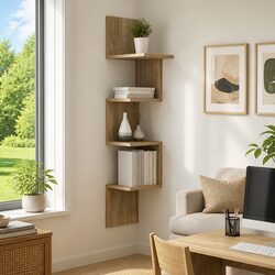 Functional Brown Wall Shelf with Easy Maintenance