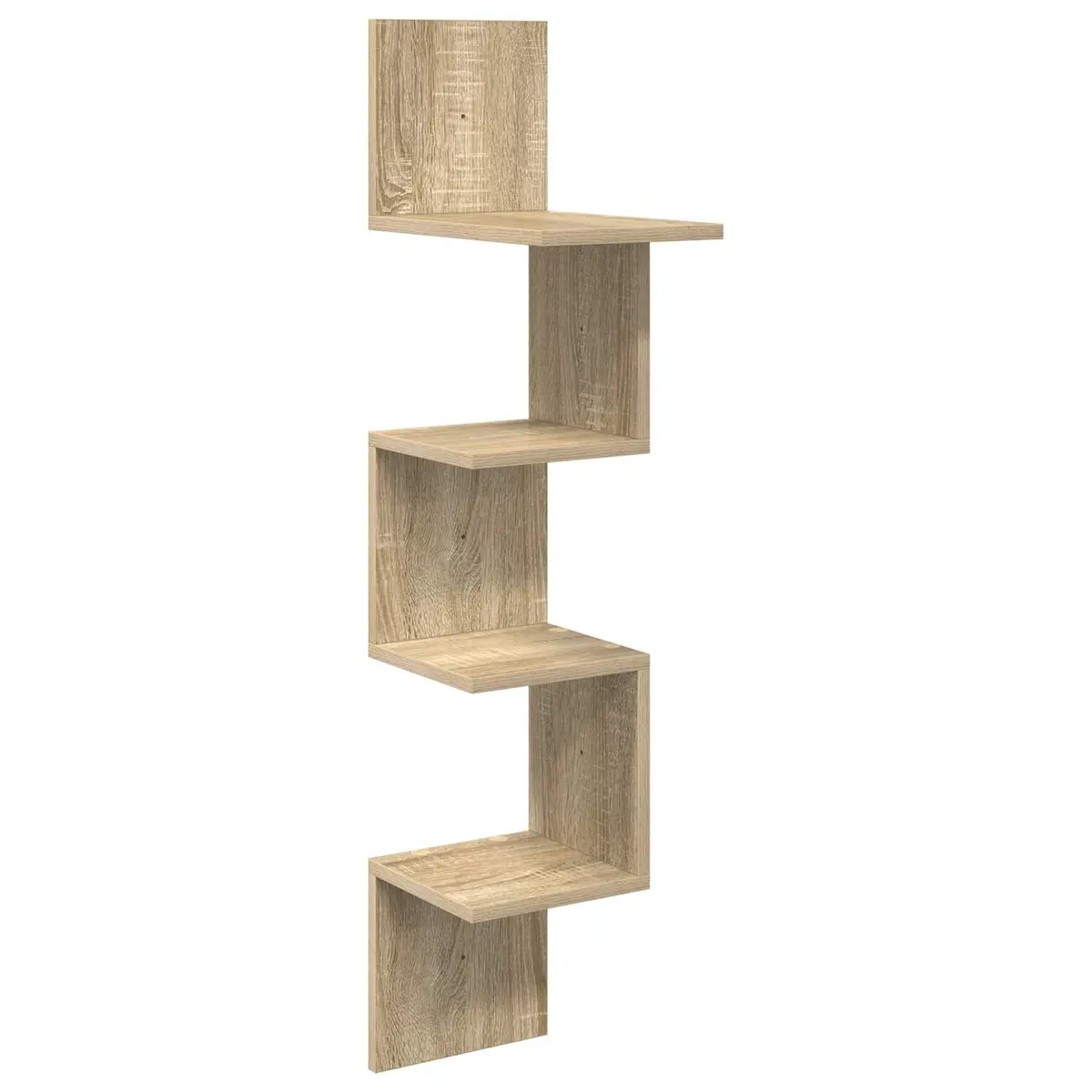 Wall Shelf Wall-Mounted Storage 32 x 21 x 107 cm Brown Engineered Wood