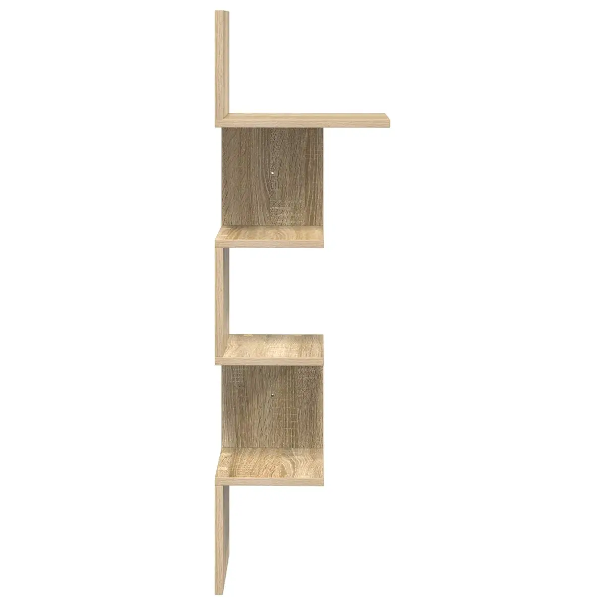 Wall Shelf Wall-Mounted Storage 32 x 21 x 107 cm Brown Engineered Wood