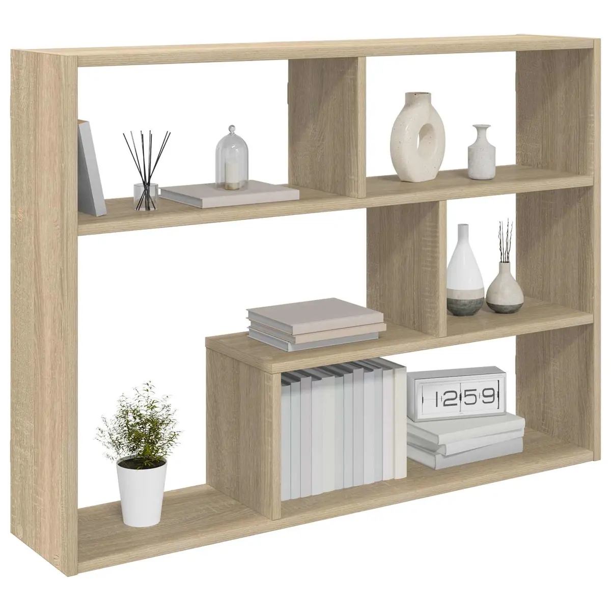 Wall Shelf Wall-Mounted Sonoma Oak Brown Modern Storage Floating Display Ledge
